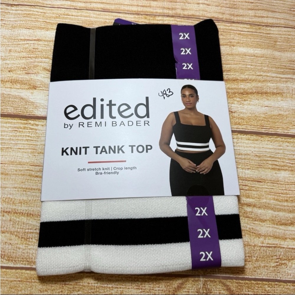 Edited by Remi Bader Women's Knit Tank Top Black Size 2X